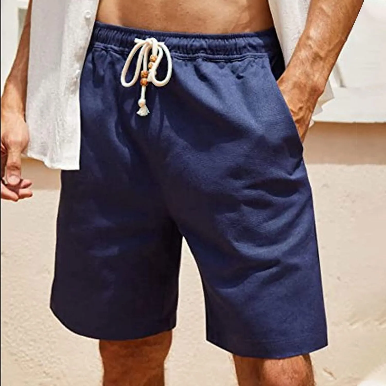 Workout Shorts Men Casual Hiking Shorts Lightweight Beach Shorts Summer Vacation Elastic Waist Lounge Shorts