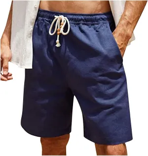 Workout Shorts Men Casual Hiking Shorts Lightweight Beach Shorts Summer Vacation Elastic Waist Lounge Shorts