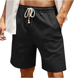 Workout Shorts Men Casual Hiking Shorts Lightweight Beach Shorts Summer Vacation Elastic Waist Lounge Shorts
