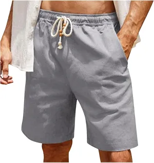 Workout Shorts Men Casual Hiking Shorts Lightweight Beach Shorts Summer Vacation Elastic Waist Lounge Shorts