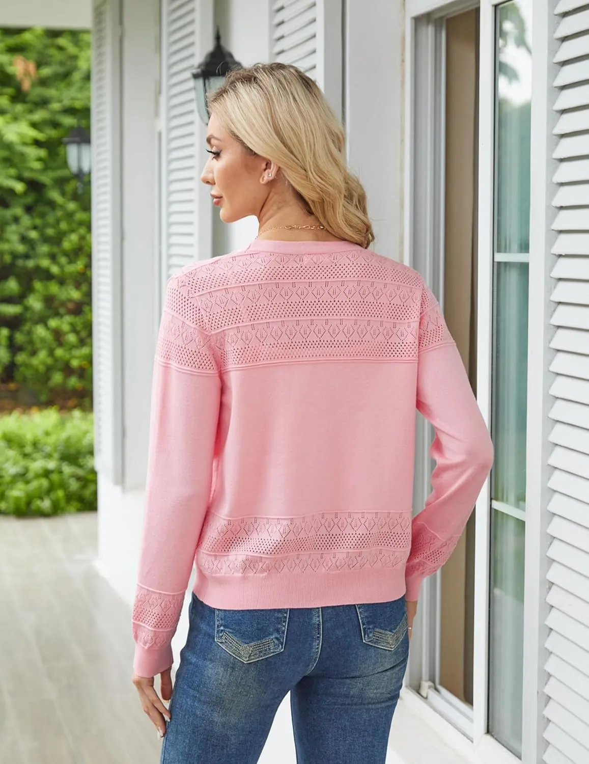 Yekaty Womens 2025 Lightweight Cropped Cardigan Sweaters Button Long Sleeve Shrugs for Dress Open Front Spring Jackets