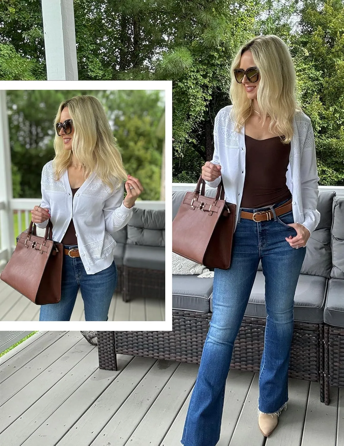Yekaty Womens 2025 Lightweight Cropped Cardigan Sweaters Button Long Sleeve Shrugs for Dress Open Front Spring Jackets