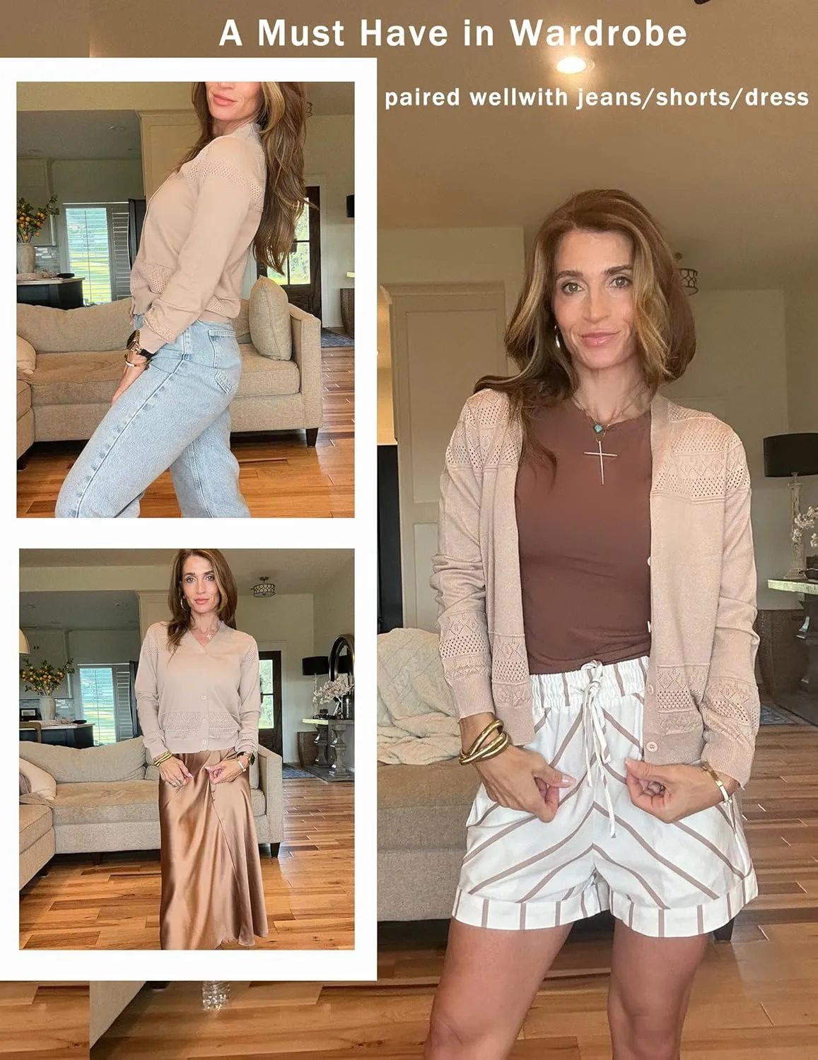 Yekaty Womens 2025 Lightweight Cropped Cardigan Sweaters Button Long Sleeve Shrugs for Dress Open Front Spring Jackets