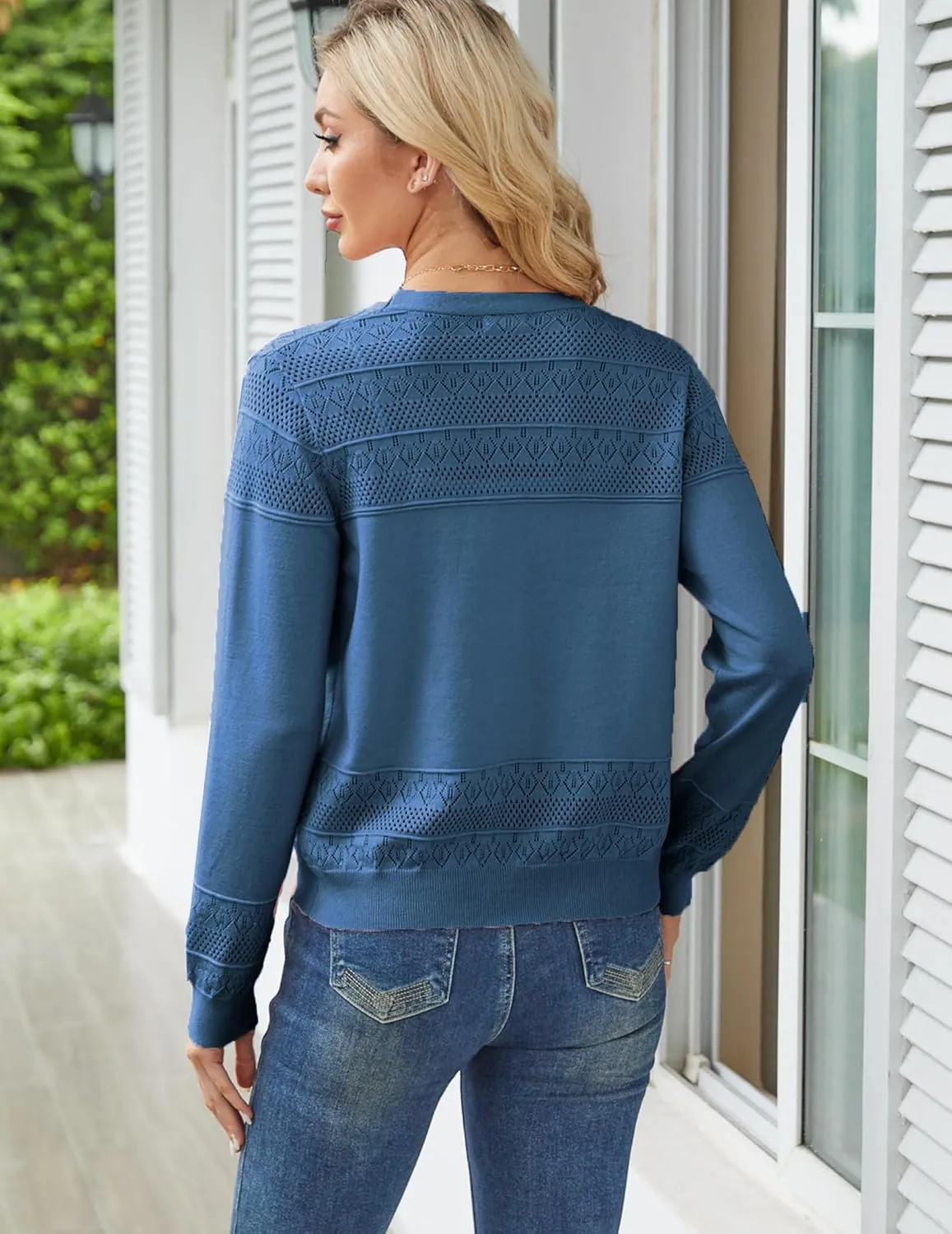 Yekaty Womens 2025 Lightweight Cropped Cardigan Sweaters Button Long Sleeve Shrugs for Dress Open Front Spring Jackets