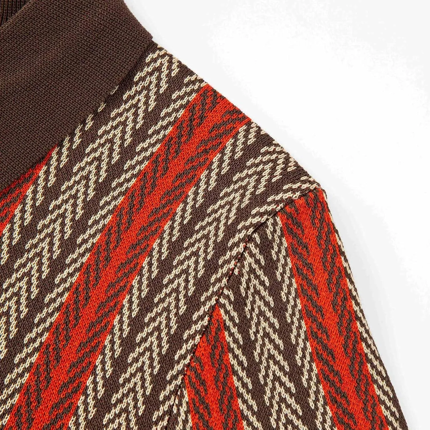 Zeiyignr Men's Polo Shirts Retro Knit Shirt 70s Vintage Striped Shirt Short Sleeve Button Down Shirt Casual Cardigan Sweater
